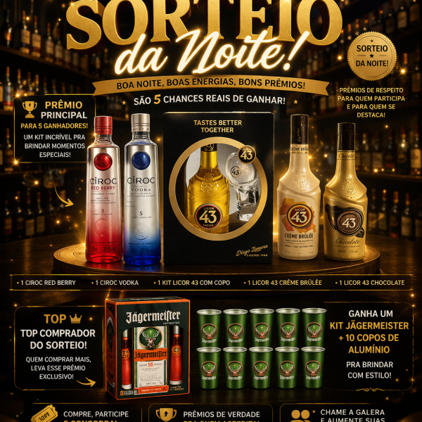 🚨🔥 SORTEIO DA NOITE – IMPERDÍVEL! 🔥🚨